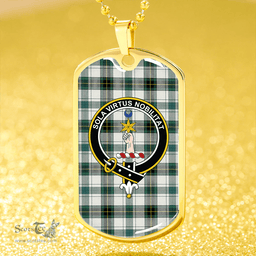 ScottishPlaid Henderson Dress #2 Modern Clan Tartan Dog Tag Necklace - Crest Classic Scottish Plaid Tartan Plaid