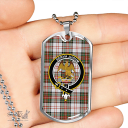 ScottishPlaid Hay #3 Ancient Clan Tartan Dog Tag Necklace - Crest Classic Scottish Plaid Tartan Plaid