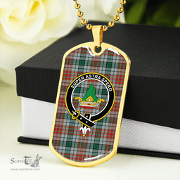 ScottishPlaid Gayre Dress #2 Modern Clan Tartan Dog Tag Necklace - Crest Classic Scottish Plaid Tartan Plaid