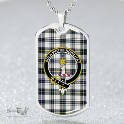 ScottishPlaid Henderson Dress #3 Modern Clan Tartan Dog Tag Necklace - Crest Classic Scottish Plaid Tartan Plaid