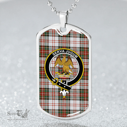 ScottishPlaid Hay #3 Ancient Clan Tartan Dog Tag Necklace - Crest Classic Scottish Plaid Tartan Plaid