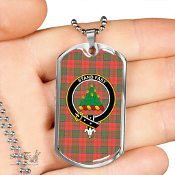 ScottishPlaid Grant Ancient Clan Tartan Dog Tag Necklace - Crest Classic Scottish Plaid Tartan Plaid