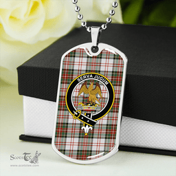 ScottishPlaid Hay #3 Ancient Clan Tartan Dog Tag Necklace - Crest Classic Scottish Plaid Tartan Plaid