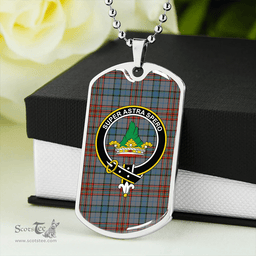 ScottishPlaid Gayre Hunting Ancient Clan Tartan Dog Tag Necklace - Crest Classic Scottish Plaid Tartan Plaid