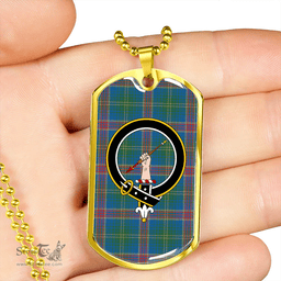 ScottishPlaid Hart Ancient Clan Tartan Dog Tag Necklace - Crest Classic Scottish Plaid Tartan Plaid