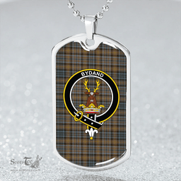ScottishPlaid Gordon Dress #2 Weathered Clan Tartan Dog Tag Necklace - Crest Classic Scottish Plaid Tartan Plaid