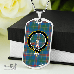 ScottishPlaid Hart Ancient Clan Tartan Dog Tag Necklace - Crest Classic Scottish Plaid Tartan Plaid