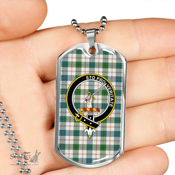 ScottishPlaid Guthrie Dress Ancient Clan Tartan Dog Tag Necklace - Crest Classic Scottish Plaid Tartan Plaid