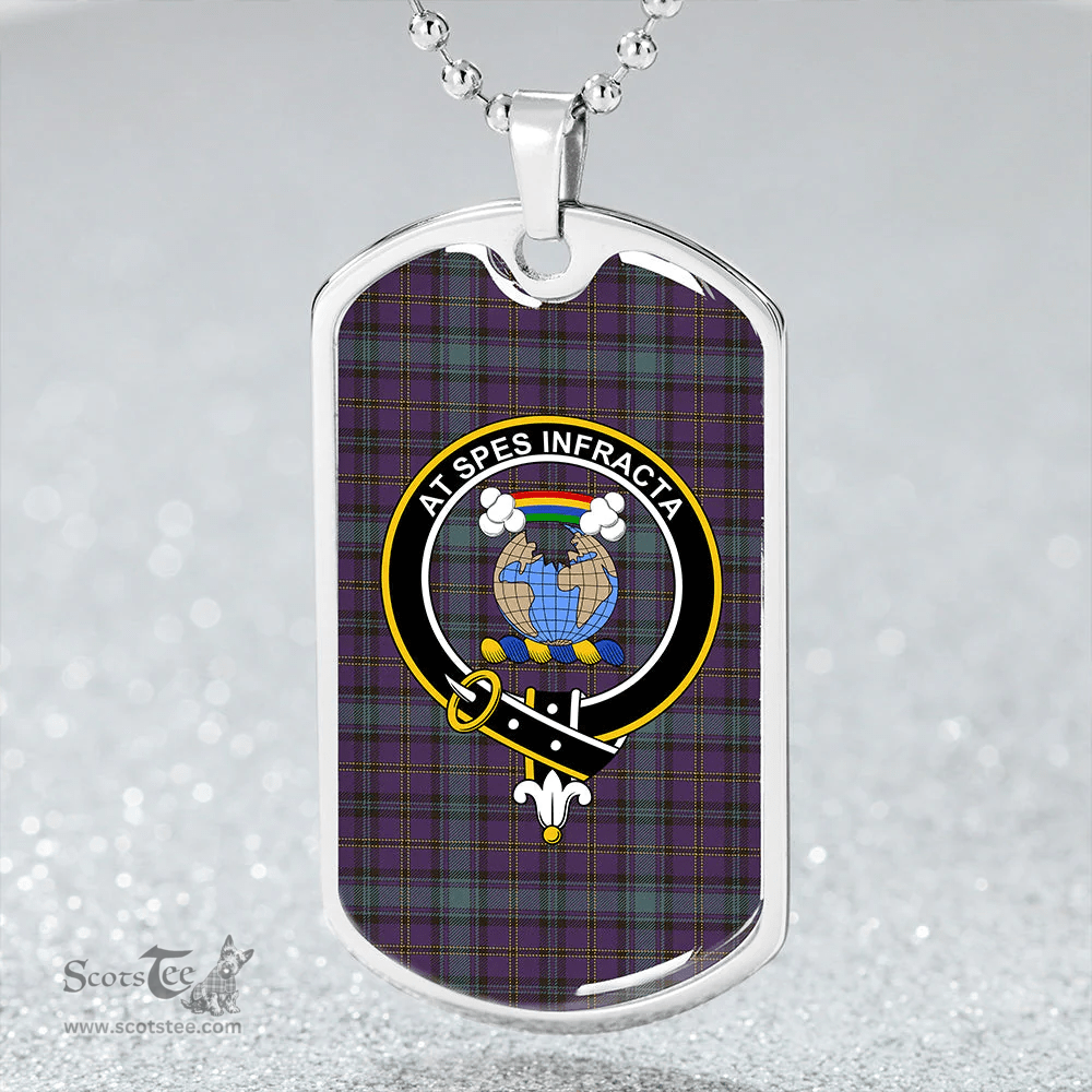 ScottishPlaid Hope Vere Weathered Clan Tartan Dog Tag Necklace - Crest Classic Scottish Plaid Tartan Plaid