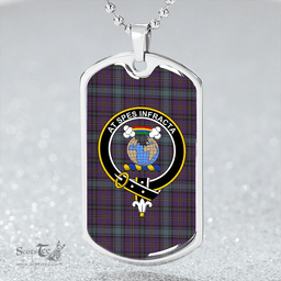 ScottishPlaid Hope Vere Weathered Clan Tartan Dog Tag Necklace - Crest Classic Scottish Plaid Tartan Plaid