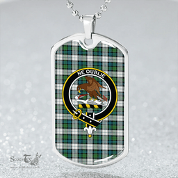 ScottishPlaid Graham Dress Ancient Clan Tartan Dog Tag Necklace - Crest Classic Scottish Plaid Tartan Plaid