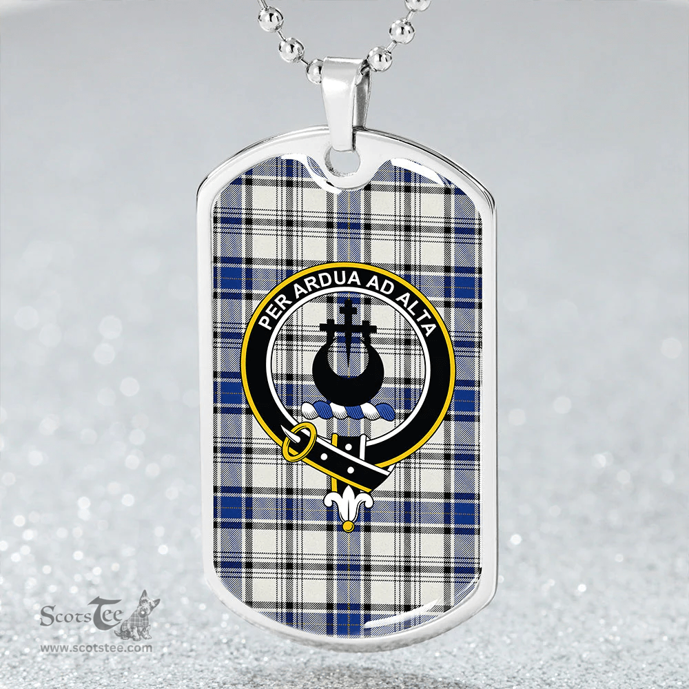 ScottishPlaid Hannay (Haney) (Hanna of Sorbie) Modern Clan Tartan Dog Tag Necklace - Crest Classic Scottish Plaid Tartan Plaid