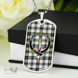 ScottishPlaid Henderson Dress #3 Modern Clan Tartan Dog Tag Necklace - Crest Classic Scottish Plaid Tartan Plaid