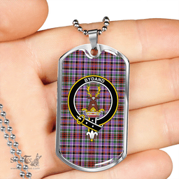 ScottishPlaid Huntly Ancient Clan Tartan Dog Tag Necklace - Crest Classic Scottish Plaid Tartan Plaid