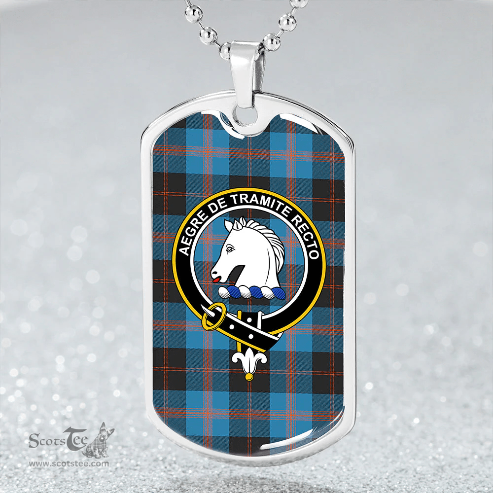 ScottishPlaid Horsburgh Clan Tartan Dog Tag Necklace - Crest Classic Scottish Plaid Tartan Plaid
