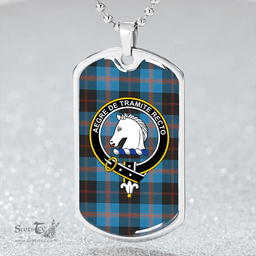 ScottishPlaid Horsburgh Clan Tartan Dog Tag Necklace - Crest Classic Scottish Plaid Tartan Plaid