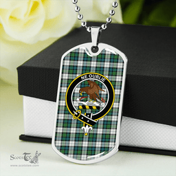 ScottishPlaid Graham Dress Ancient Clan Tartan Dog Tag Necklace - Crest Classic Scottish Plaid Tartan Plaid