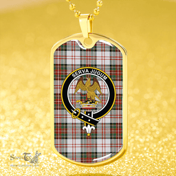 ScottishPlaid Hay #3 Ancient Clan Tartan Dog Tag Necklace - Crest Classic Scottish Plaid Tartan Plaid