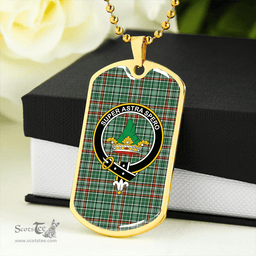 ScottishPlaid Gayre Dress Ancient Clan Tartan Dog Tag Necklace - Crest Classic Scottish Plaid Tartan Plaid