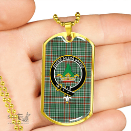 ScottishPlaid Gayre Dress Ancient Clan Tartan Dog Tag Necklace - Crest Classic Scottish Plaid Tartan Plaid