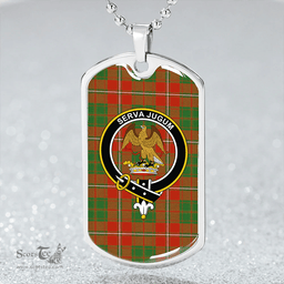 ScottishPlaid Hay Ancient Clan Tartan Dog Tag Necklace - Crest Classic Scottish Plaid Tartan Plaid