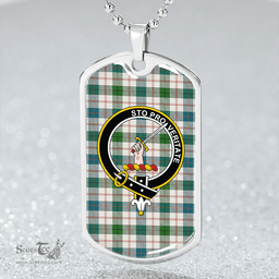 ScottishPlaid Guthrie Dress Ancient Clan Tartan Dog Tag Necklace - Crest Classic Scottish Plaid Tartan Plaid