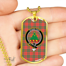 ScottishPlaid Grant Ancient Clan Tartan Dog Tag Necklace - Crest Classic Scottish Plaid Tartan Plaid