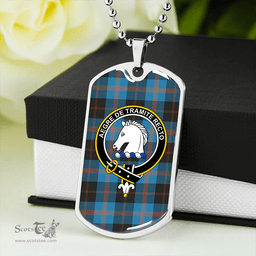 ScottishPlaid Horsburgh Clan Tartan Dog Tag Necklace - Crest Classic Scottish Plaid Tartan Plaid