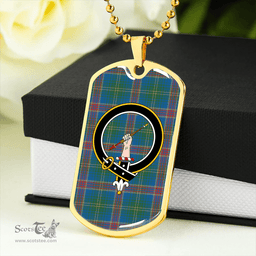 ScottishPlaid Hart Ancient Clan Tartan Dog Tag Necklace - Crest Classic Scottish Plaid Tartan Plaid