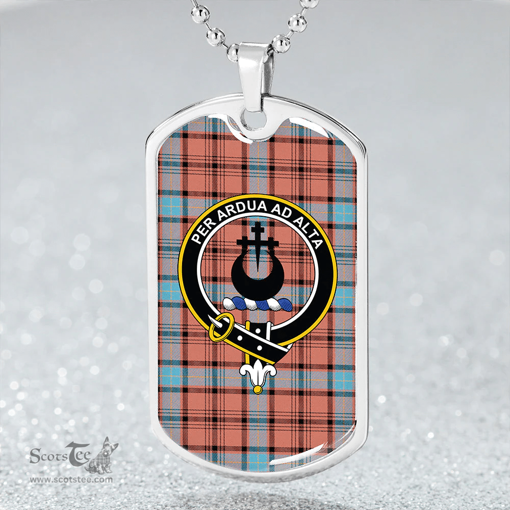 ScottishPlaid Hannay Dress (Haney Dress) Ancient Clan Tartan Dog Tag Necklace - Crest Classic Scottish Plaid Tartan Plaid