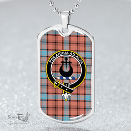 ScottishPlaid Hannay Dress (Haney Dress) Ancient Clan Tartan Dog Tag Necklace - Crest Classic Scottish Plaid Tartan Plaid