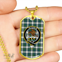 ScottishPlaid Graham Dress Ancient Clan Tartan Dog Tag Necklace - Crest Classic Scottish Plaid Tartan Plaid