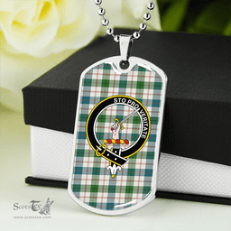 ScottishPlaid Guthrie Dress Ancient Clan Tartan Dog Tag Necklace - Crest Classic Scottish Plaid Tartan Plaid