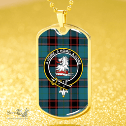 ScottishPlaid Home Ancient Clan Tartan Dog Tag Necklace - Crest Classic Scottish Plaid Tartan Plaid