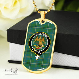 ScottishPlaid Hay Hunting Ancient Clan Tartan Dog Tag Necklace - Crest Classic Scottish Plaid Tartan Plaid