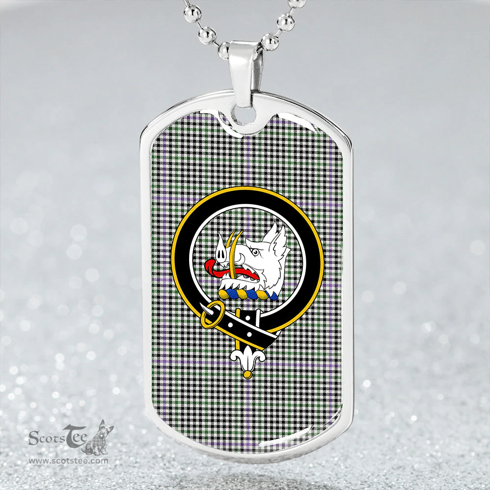 ScottishPlaid Halliday (Holliday) Ancient Clan Tartan Dog Tag Necklace - Crest Classic Scottish Plaid Tartan Plaid