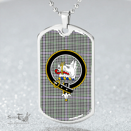 ScottishPlaid Halliday (Holliday) Ancient Clan Tartan Dog Tag Necklace - Crest Classic Scottish Plaid Tartan Plaid