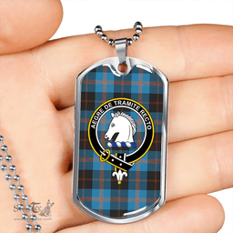 ScottishPlaid Horsburgh Clan Tartan Dog Tag Necklace - Crest Classic Scottish Plaid Tartan Plaid
