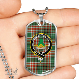 ScottishPlaid Gayre Bodyguard Ancient Clan Tartan Dog Tag Necklace - Crest Classic Scottish Plaid Tartan Plaid