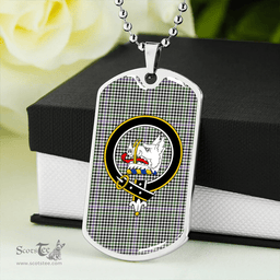 ScottishPlaid Halliday (Holliday) Ancient Clan Tartan Dog Tag Necklace - Crest Classic Scottish Plaid Tartan Plaid