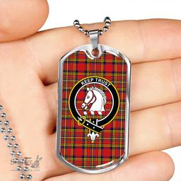 ScottishPlaid Hepburn Modern Clan Tartan Dog Tag Necklace - Crest Classic Scottish Plaid Tartan Plaid