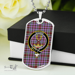 ScottishPlaid Huntly Ancient Clan Tartan Dog Tag Necklace - Crest Classic Scottish Plaid Tartan Plaid