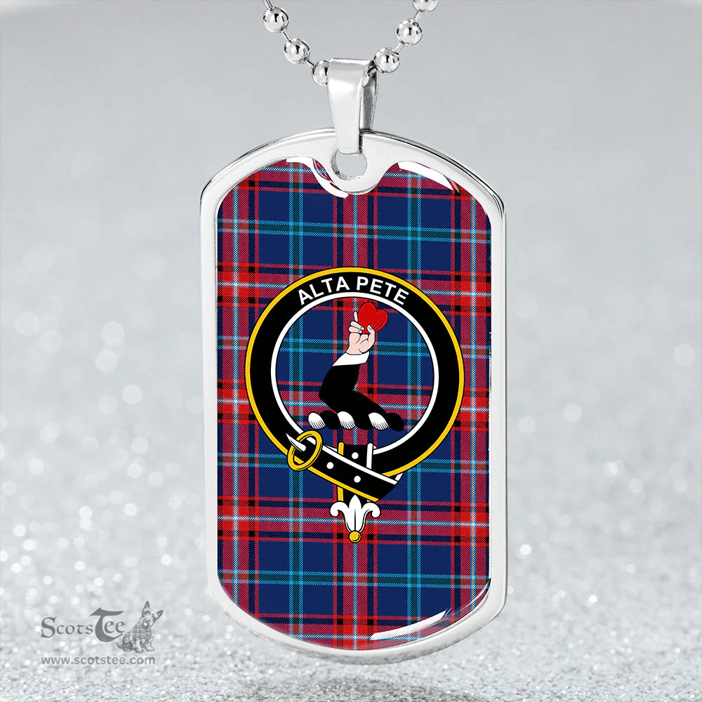 ScottishPlaid Glenn (Glen) Modern Clan Tartan Dog Tag Necklace - Crest Classic Scottish Plaid Tartan Plaid