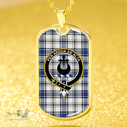 ScottishPlaid Hannay (Haney) (Hanna of Sorbie) Modern Clan Tartan Dog Tag Necklace - Crest Classic Scottish Plaid Tartan Plaid