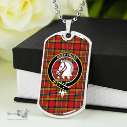 ScottishPlaid Hepburn Modern Clan Tartan Dog Tag Necklace - Crest Classic Scottish Plaid Tartan Plaid