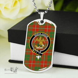 ScottishPlaid Hay Ancient Clan Tartan Dog Tag Necklace - Crest Classic Scottish Plaid Tartan Plaid