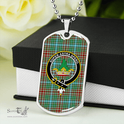 ScottishPlaid Gayre Modern Clan Tartan Dog Tag Necklace - Crest Classic Scottish Plaid Tartan Plaid
