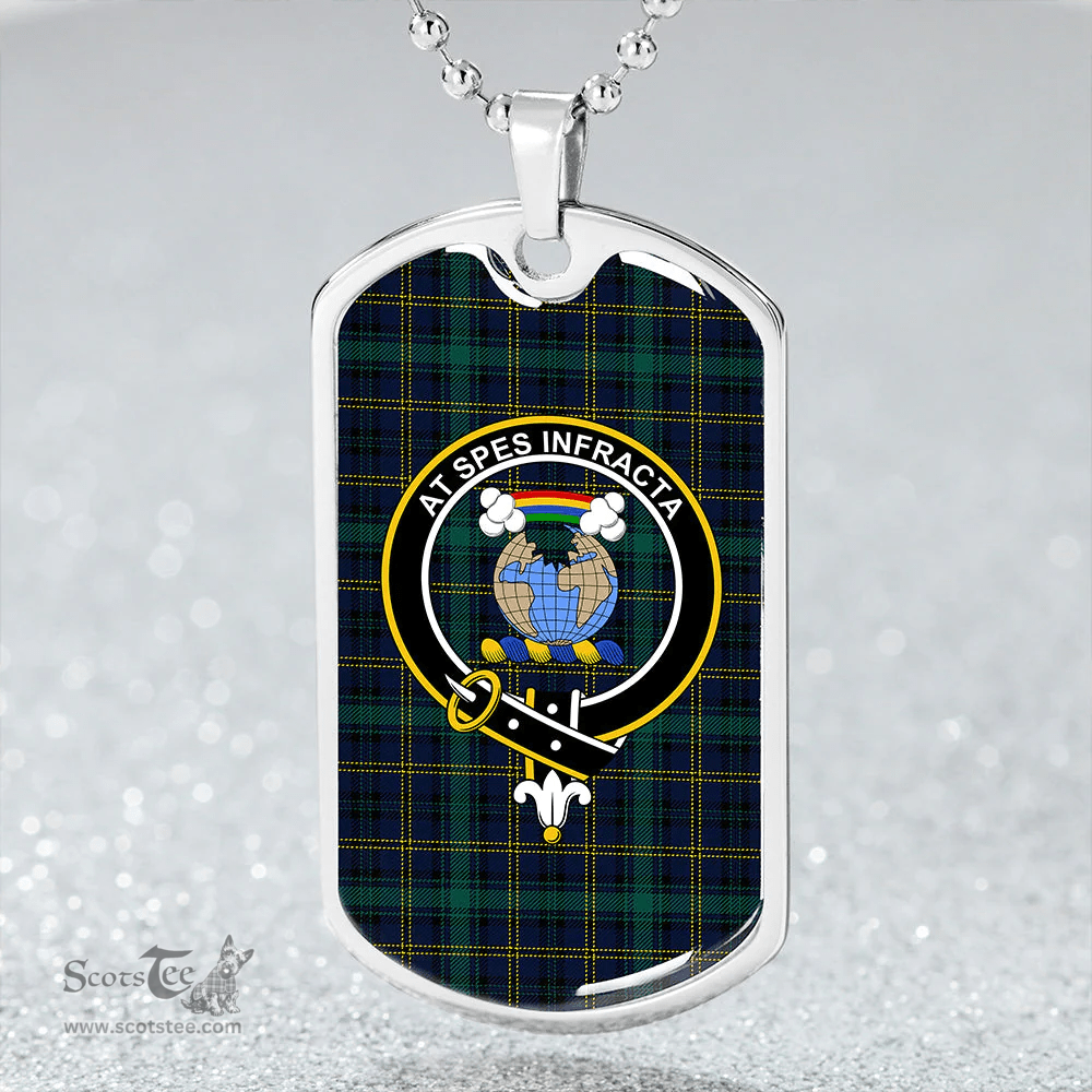 ScottishPlaid Hope Vere Modern Clan Tartan Dog Tag Necklace - Crest Classic Scottish Plaid Tartan Plaid