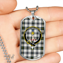 ScottishPlaid Henderson Dress #3 (MacKendrick Dress #3) Modern Clan Tartan Dog Tag Necklace - Crest Classic Scottish Plaid Tartan Plaid