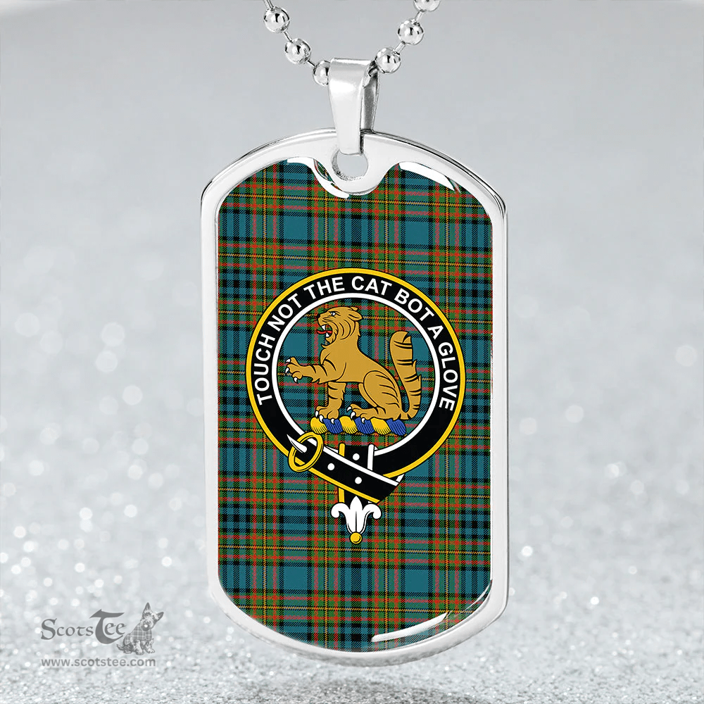 ScottishPlaid Gillies Ancient Clan Tartan Dog Tag Necklace - Crest Classic Scottish Plaid Tartan Plaid